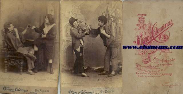 Conjunto de dos fotografas en albmina de la actriz Carmen R. Rovira en la obra 