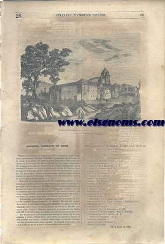 Semanario Pintoresco Espaol.-Enciclopedia Popular.-Director y Redactor D. Angel Fernndez de los Ros.-Lectura de las familias.-13 de Julio de 1851.-N 28.-SUMARIO: Ricardo, Corazn de Len.-Comedias impresas atribuidas   Frey Lope de Vega Carpio.-La Capitana. Un episodio de la vida de la Marquesa del Encinar.--Distincin entre el deber y la virtud.-Romance.-A Elisa.