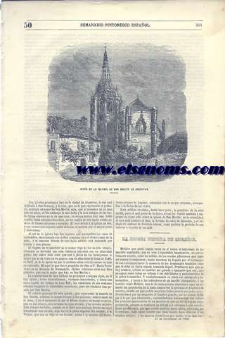 Semanario Pintoresco Espaol.-Enciclopedia Popular.-Director y Redactor D. Angel Fernndez de los Ros.-Lectura de las familias.-14 de Diciembre de 1851.-N 50.-SUMARIO: Vista de la Iglesia de San Martn en Argentn.-La esposa fingida de Molire.-Mitologa del Norte.- Don Nicols Antonio.-La Meca y la peregrinacin de los mahometanos.-El paraiso y el infierno de los hebreos. El Paraiso.-Los ngeles.-La Maldita.-Causas de nuestros errores.-Medios de remediarlos.-Las Dos Rosas.-Los Encantos De Una Voz. Soneto.  