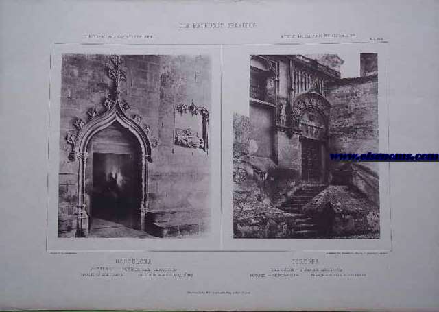 Barcelona.-Catedral.-Puerta del Claustro.-Crdoba.-Mezquita.-Puerta Lateral.-Lmina 59A. 