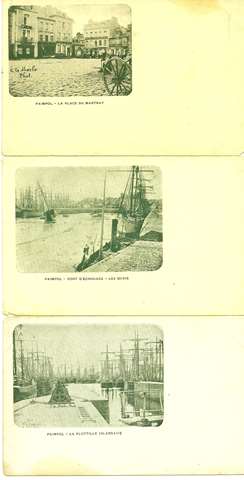 Superbe lot de 3 cartes postales anciennes de Paimpol (Bretagne).