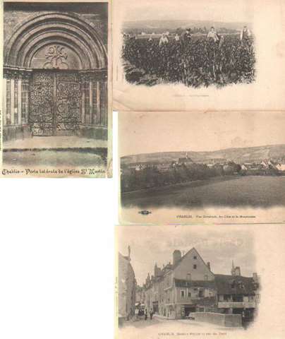 Superbe lot de 4 cartes postales anciennes de Chabils (Bourgogne-Franche-Comt).