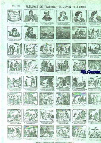 Aleluyas de teatros - El joven Telmaco. Nm.105.