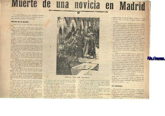 Muerte de una novicia en Madrid.